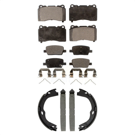 Front Rear Ceramic Brake Pads And Parking Shoes Kit For Chevrolet Camaro KTN-100941