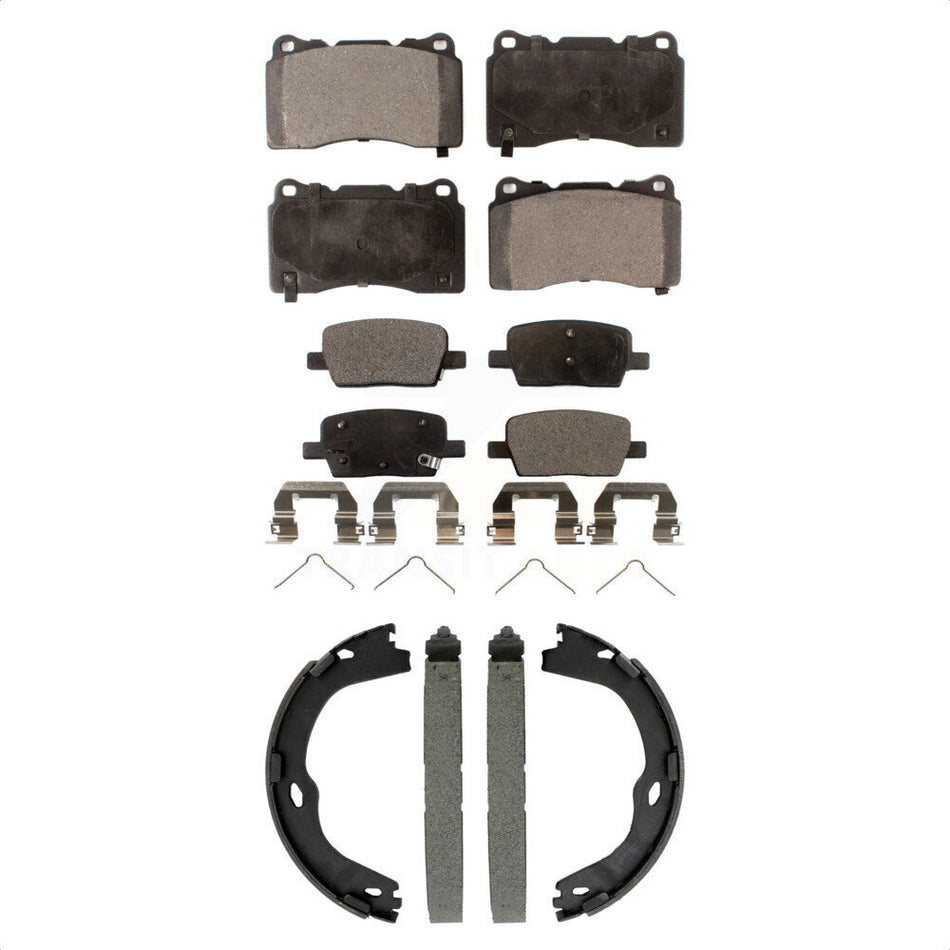 Front Rear Ceramic Brake Pads And Parking Shoes Kit For Chevrolet Camaro KTN-100941