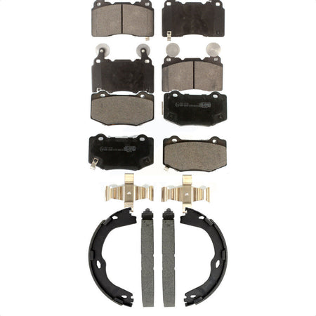 Front Rear Ceramic Brake Pads And Parking Shoes Kit For Chevrolet Corvette Camaro KTN-100942