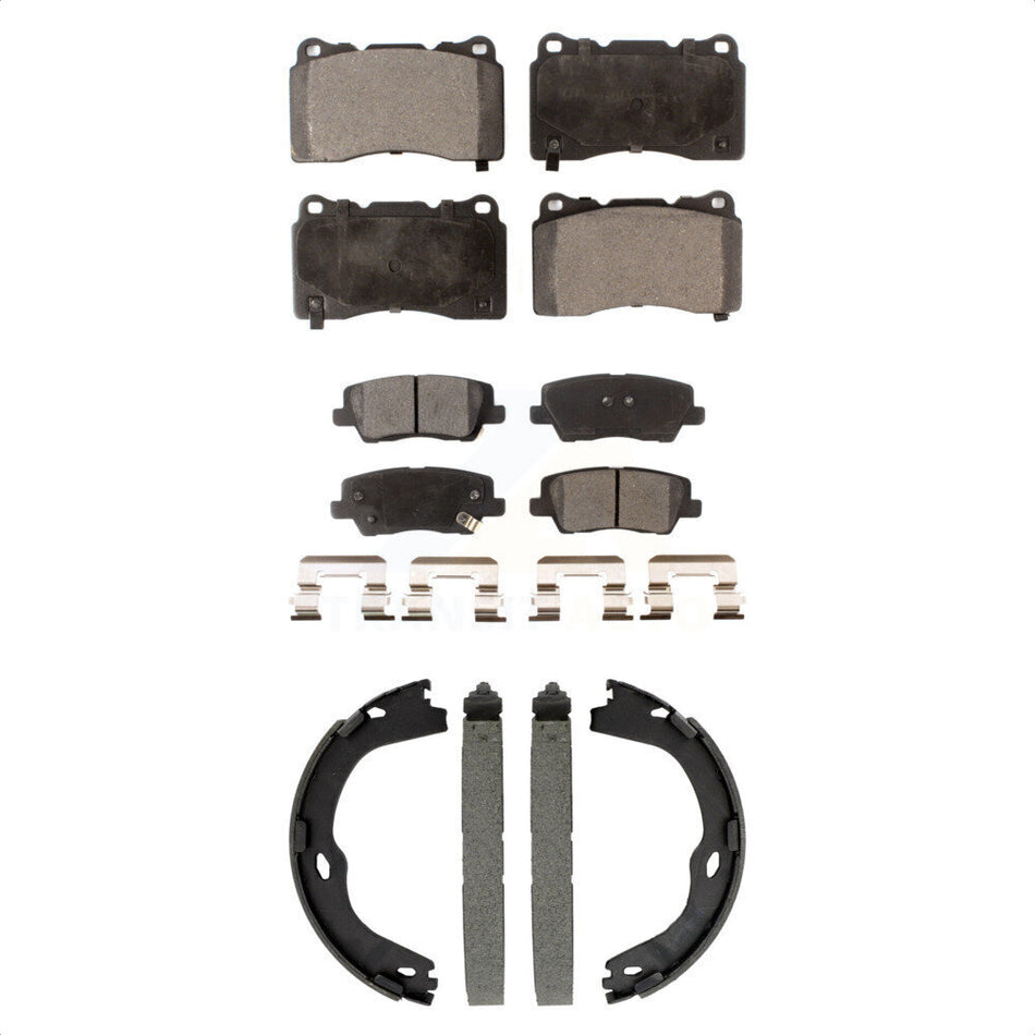 Front Rear Ceramic Brake Pads And Parking Shoes Kit For Cadillac ATS CTS KTN-100949