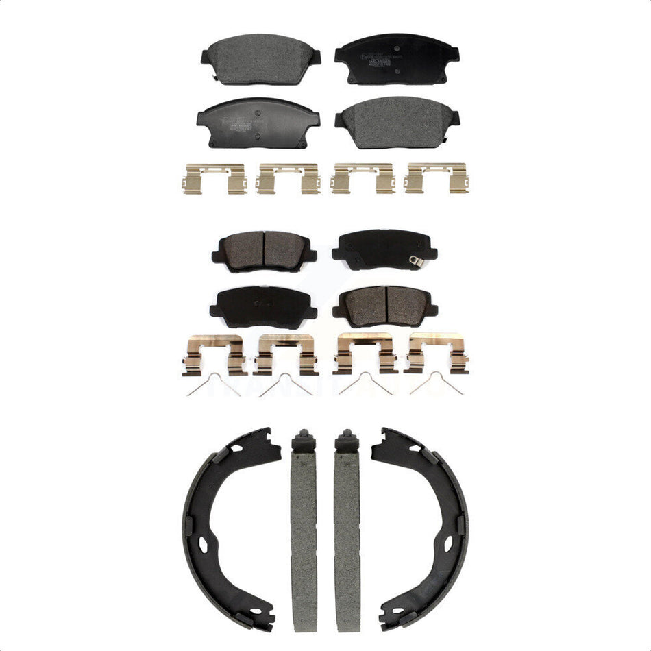 Front Rear Ceramic Brake Pads And Parking Shoes Kit For Cadillac ATS KTN-100953