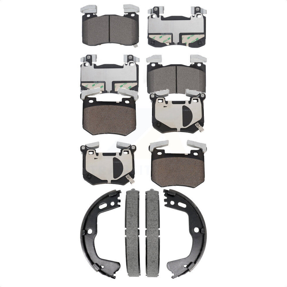 Front Rear Ceramic Brake Pads And Parking Shoes Kit For Kia Stinger Genesis G70 KTN-100955