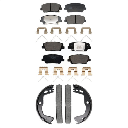 Front Rear Ceramic Brake Pads And Parking Shoes Kit For Genesis G70 Kia Stinger KTN-100956