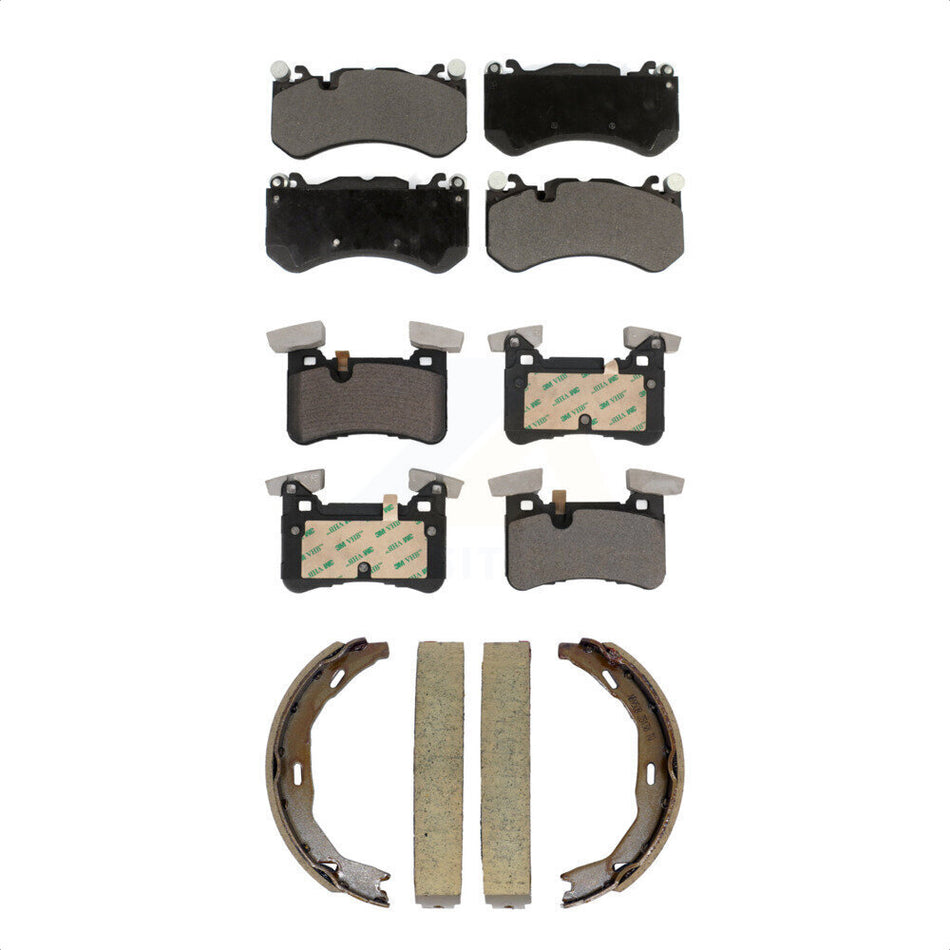 Front Rear Ceramic Brake Pads And Parking Shoes Kit For Mercedes-Benz C63 AMG KTN-100967