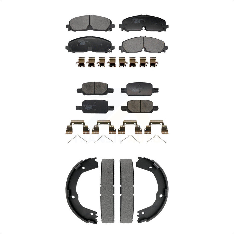 Front Rear Ceramic Brake Pads And Parking Shoes Kit For Chevrolet Colorado GMC Canyon KTN-100968