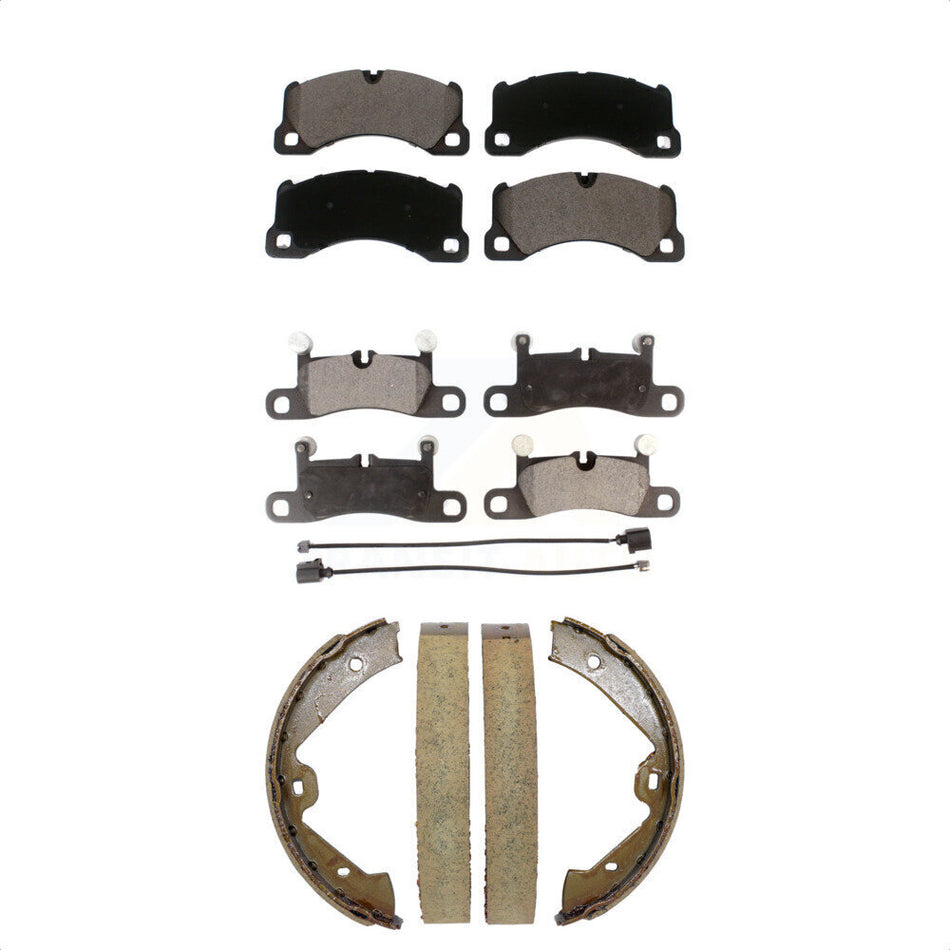Front Rear Ceramic Brake Pads And Parking Shoe Kit For Volkswagen Touareg Porsche Cayenne KTN-100976