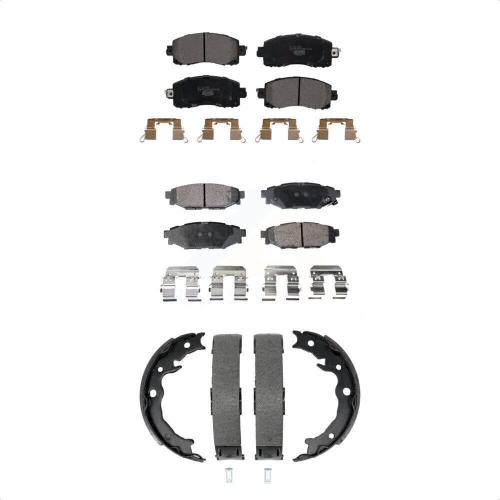 Front Rear Ceramic Brake Pads And Parking Shoes Kit For Subaru Crosstrek Impreza KTN-100982