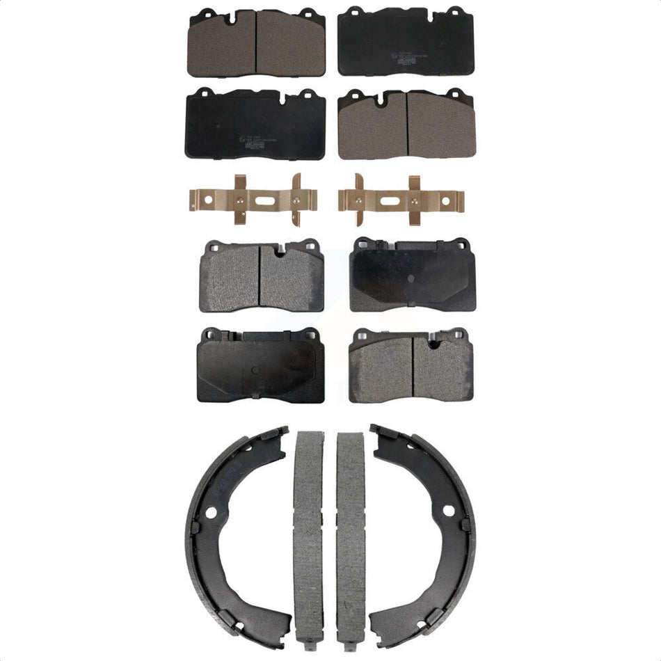 Front Rear Ceramic Brake Pads And Parking Shoes Kit For 2014-2015 Chevrolet Camaro Z 28 KTN-100983