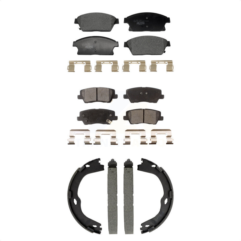 Front Rear Ceramic Brake Pads And Parking Shoes Kit For Cadillac ATS KTN-100995