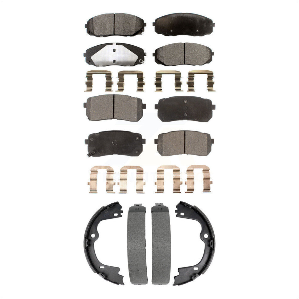 Front Rear Ceramic Brake Pads And Parking Shoes Kit For Kia Sedona KTN-100999