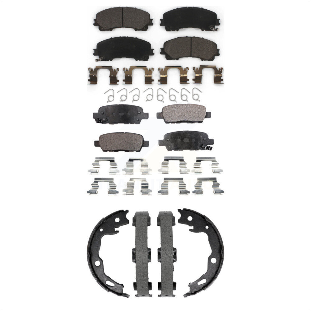 Front Rear Ceramic Brake Pads And Parking Shoes Kit For Nissan Rogue KTN-101000