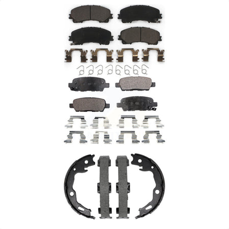 Front Rear Ceramic Brake Pads And Parking Shoes Kit For Nissan Rogue KTN-101000