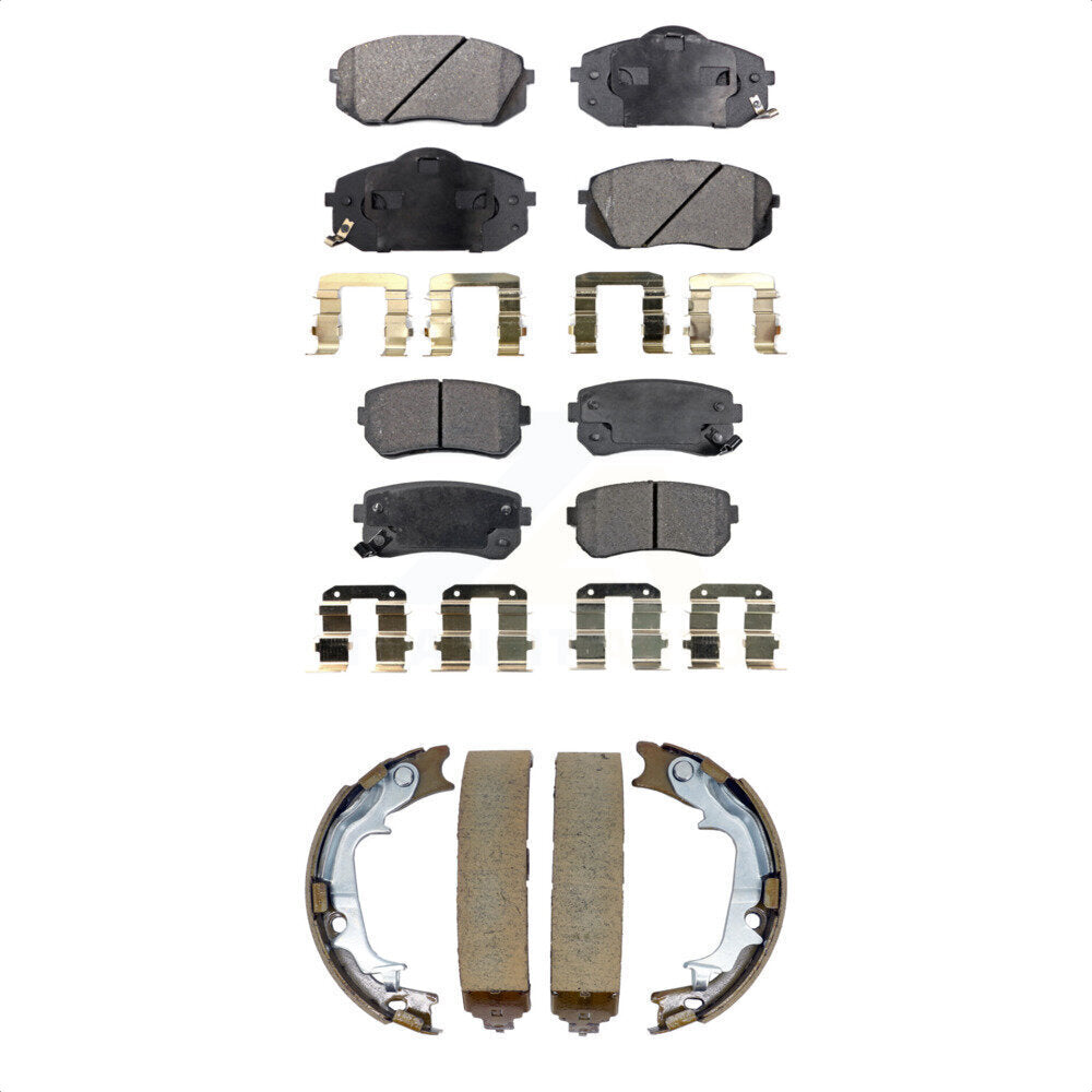 Front Rear Ceramic Brake Pads And Parking Shoes Kit For Hyundai Tucson Kia Sportage AWD KTN-101004