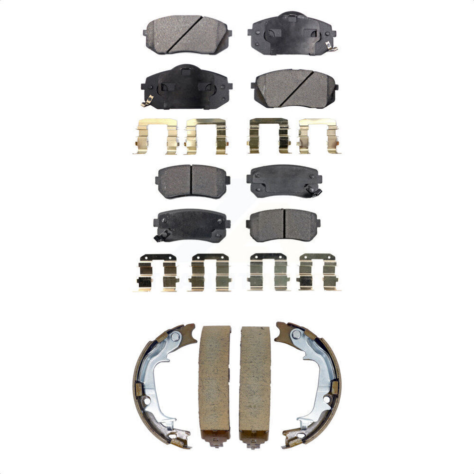 Front Rear Ceramic Brake Pads And Parking Shoes Kit For Hyundai Tucson Kia Sportage AWD KTN-101004