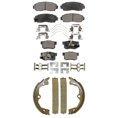 Front Rear Ceramic Brake Pads And Parking Shoes Kit For Honda Crosstour Accord KTN-101006
