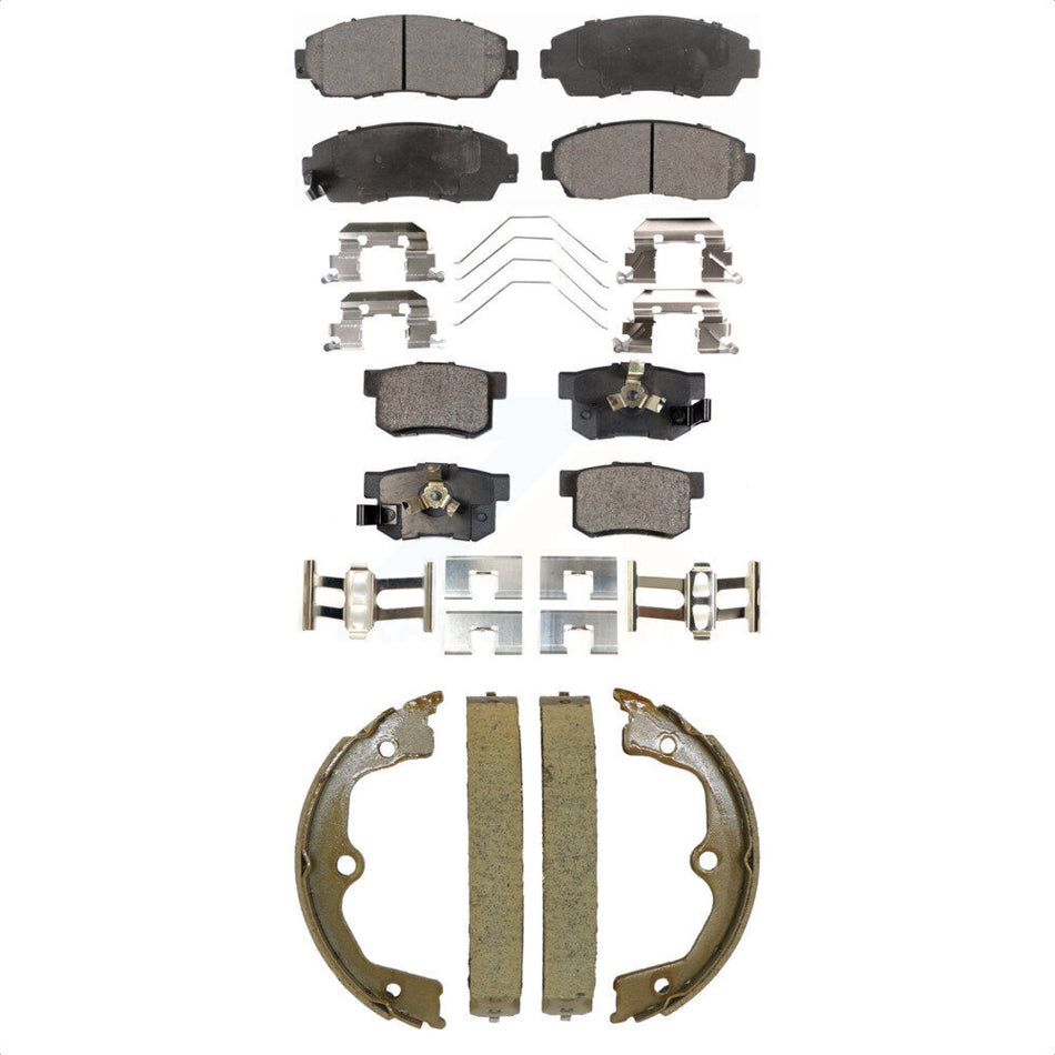 Front Rear Ceramic Brake Pads And Parking Shoes Kit For Honda Crosstour Accord KTN-101006