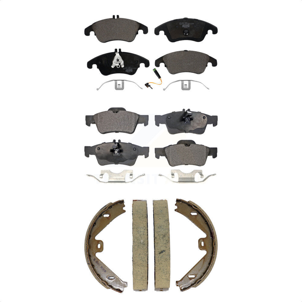 Front Rear Ceramic Brake Pads & Parking Shoes Kit For Mercedes-Benz E350 E400 E250 CLS400 KTN-101010