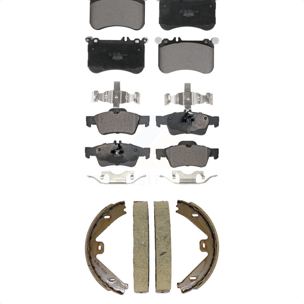 Front Rear Ceramic Brake Pads And Parking Shoes Kit For Mercedes-Benz CLS550 E550 KTN-101011