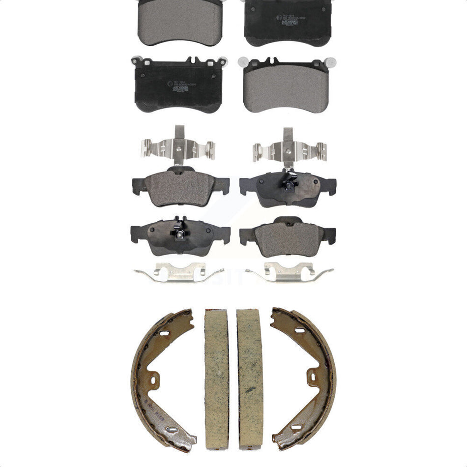 Front Rear Ceramic Brake Pads And Parking Shoes Kit For Mercedes-Benz CLS550 E550 KTN-101011