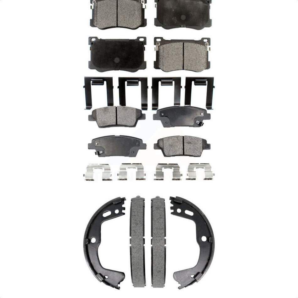 Front Rear Ceramic Brake Pads And Parking Shoes Kit For Hyundai Genesis G80 KTN-101012