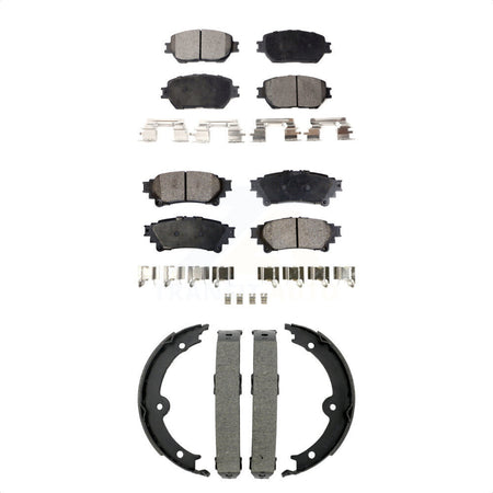 Front Rear Ceramic Brake Pads And Parking Shoes Kit For 2014 Lexus IS250 C F Sport KTN-101015