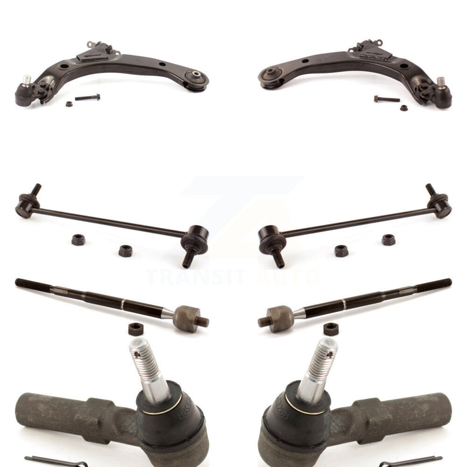 Front Suspension Control Arm And Ball Joint Assembly Steering Tie Rod End Stabilizer Bar Link Kit (8Pc) For Pontiac G5 Pursuit With FE1 11.80" Center To Length KTR-100374