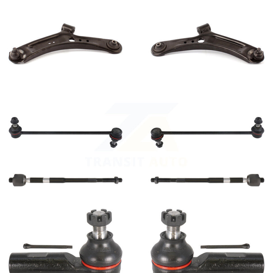 Front Suspension Control Arm And Ball Joint Assembly Steering Tie Rod End Stabilizer Bar Link Kit (8Pc) For 2007-2013 Suzuki SX4 With 16mm Diameter Coarse Thread KTR-100406