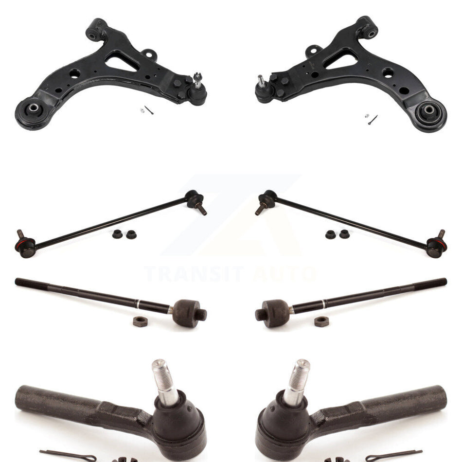 Front Suspension Control Arm And Ball Joint Assembly Steering Tie Rod End Sway Link Kit (8Pc) For Chevrolet Uplander Pontiac Montana Buick Terraza Saturn Relay Without Bar Mounting Tab KTR-100421