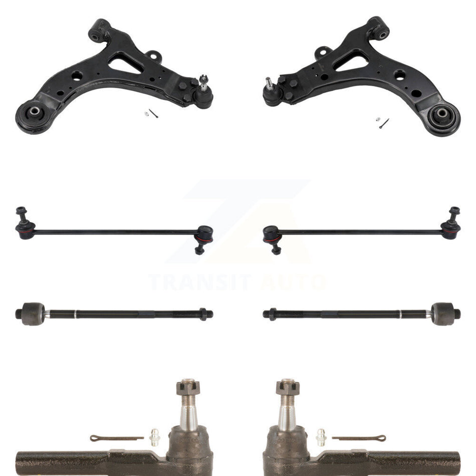 Front Suspension Control Arm And Ball Joint Assembly Steering Tie Rod End Sway Link Kit (8Pc) For Chevrolet Uplander Pontiac Montana Buick Terraza Saturn Relay Without Bar Mounting Tab KTR-100421