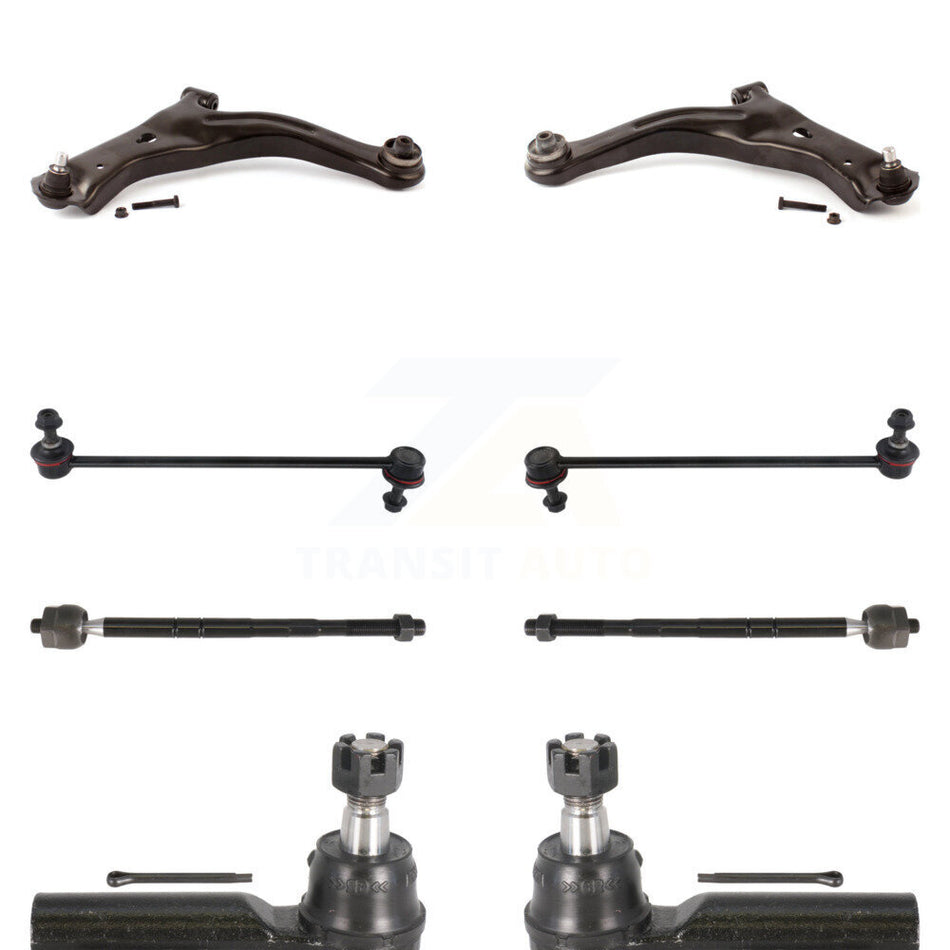 Front Suspension Control Arm And Ball Joint Assembly Steering Tie Rod End Stabilizer Bar Link Kit (8Pc) For 2008-2009 Mazda Tribute With 16mm Diameter Thread At Outer KTR-100432