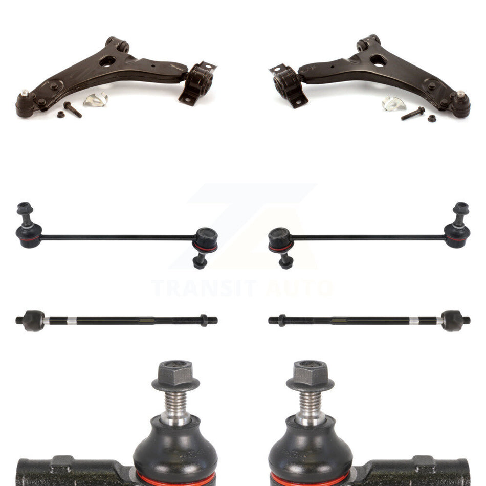 Front Suspension Control Arm And Ball Joint Assembly Steering Tie Rod End Stabilizer Bar Link Kit (8Pc) For Ford Focus KTR-100441