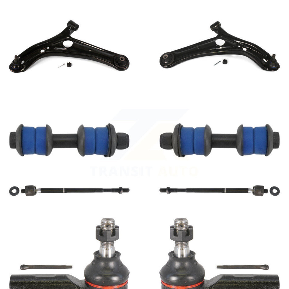 Front Suspension Control Arm And Ball Joint Assembly Steering Tie Rod End Stabilizer Bar Link Kit (8Pc) For 2004-2005 Toyota Echo Power steering system KTR-100454