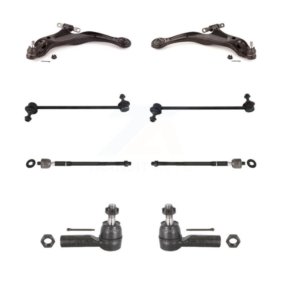 Front Suspension Control Arm And Ball Joint Assembly Steering Tie Rod End Stabilizer Bar Link Kit (8Pc) For 1998-2003 Toyota Sienna KTR-100466