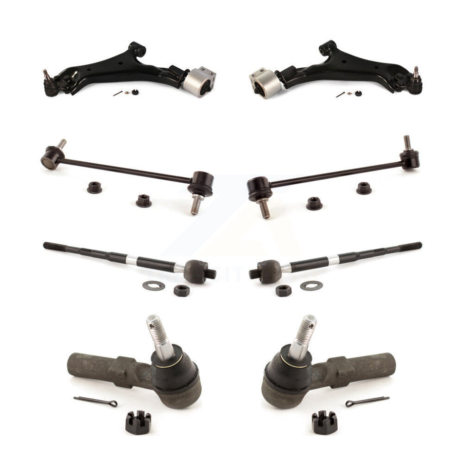 Front Suspension Control Arm And Ball Joint Assembly Steering Tie Rod End Stabilizer Bar Link Kit (8Pc) For 2008-2009 Saturn Vue KTR-100467