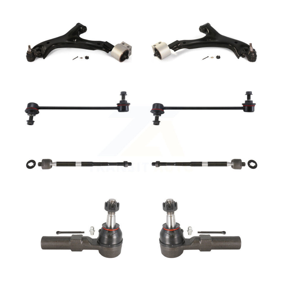 Front Suspension Control Arm And Ball Joint Assembly Steering Tie Rod End Stabilizer Bar Link Kit (8Pc) For 2008-2009 Chevrolet Equinox 3.6L KTR-100468
