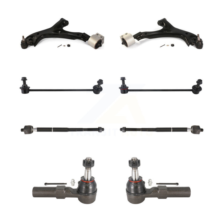 Front Suspension Control Arm And Ball Joint Assembly Steering Tie Rod End Stabilizer Bar Link Kit (8Pc) For Chevrolet Equinox Pontiac Torrent KTR-100470