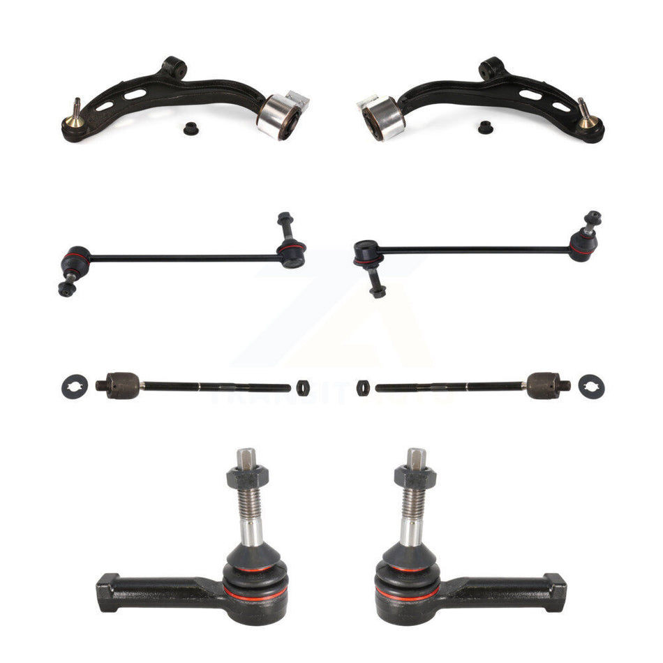 Front Suspension Control Arm And Ball Joint Assembly Steering Tie Rod End Stabilizer Bar Link Kit (8Pc) For 2009 Lincoln MKS KTR-100473