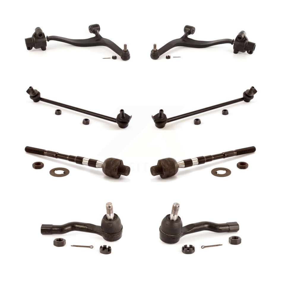 Front Suspension Control Arm And Ball Joint Assembly Steering Tie Rod End Stabilizer Bar Link Kit (8Pc) For 2003-2008 Infiniti FX35 FX45 INFINITI KTR-100548