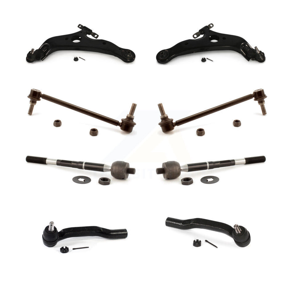 Front Suspension Control Arm And Ball Joint Assembly Steering Tie Rod End Stabilizer Bar Link Kit (8Pc) For 2004-2010 Toyota Sienna KTR-100555