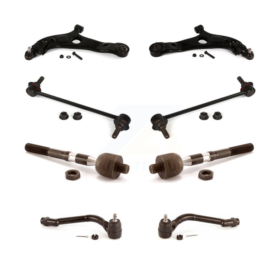 Front Suspension Control Arm And Ball Joint Assembly Steering Tie Rod End Stabilizer Bar Link Kit (8Pc) For Hyundai Sonata Kia Optima Cadenza KTR-100574