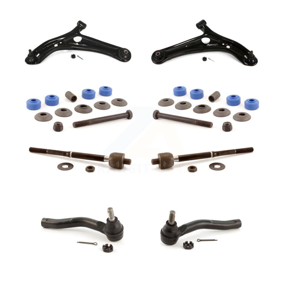 Front Suspension Control Arm And Ball Joint Assembly Steering Tie Rod End Stabilizer Bar Link Kit (8Pc) For 2004-2005 Toyota Echo Manual steering system KTR-100588