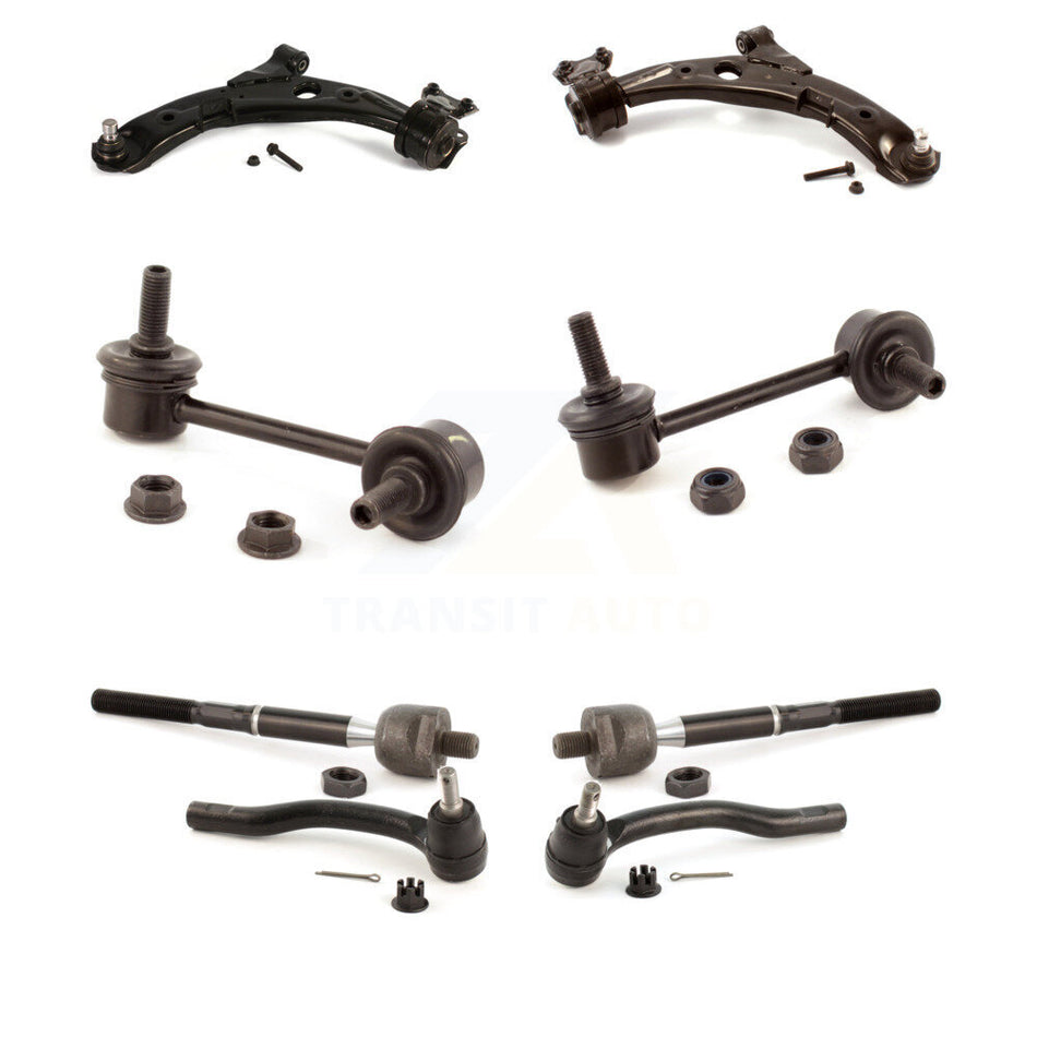 Front Suspension Control Arm And Ball Joint Assembly Steering Tie Rod End Stabilizer Bar Link Kit (8Pc) For 2007-2012 Mazda CX-7 KTR-100600