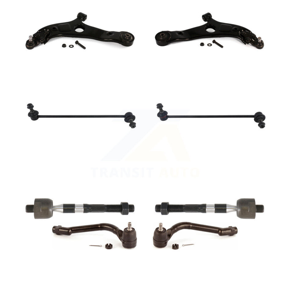 Front Suspension Control Arm And Ball Joint Assembly Steering Tie Rod End Stabilizer Bar Link Kit (8Pc) For Hyundai Sonata Kia Optima KTR-100612