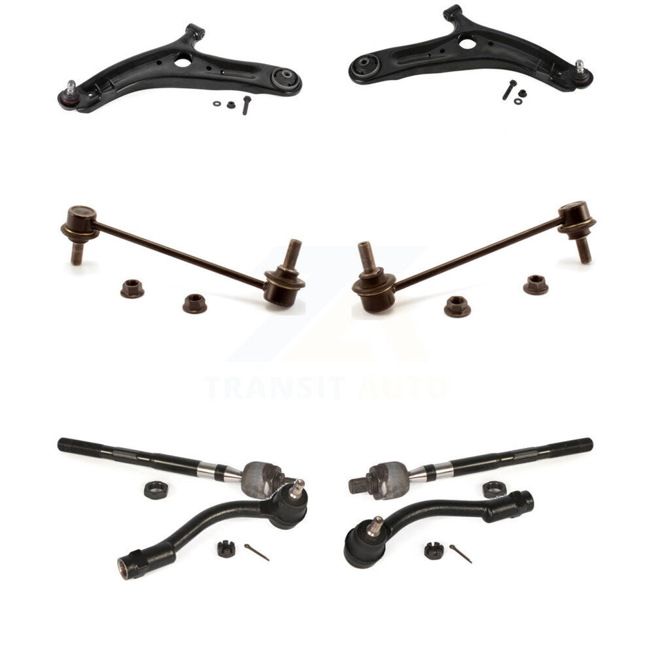 Front Suspension Control Arm Ball Joint Assembly Tie Rod End Link Kit (8Pc) For Kia Soul KTR-100615