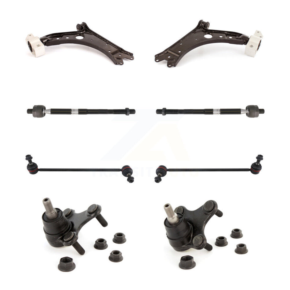 Front Suspension Control Arm Steering Tie Rod End Stabilizer Bar Link Ball Joint Kit (8Pc) For Volkswagen Jetta GTI Rabbit Golf Audi A3 Eos Quattro KTR-101103