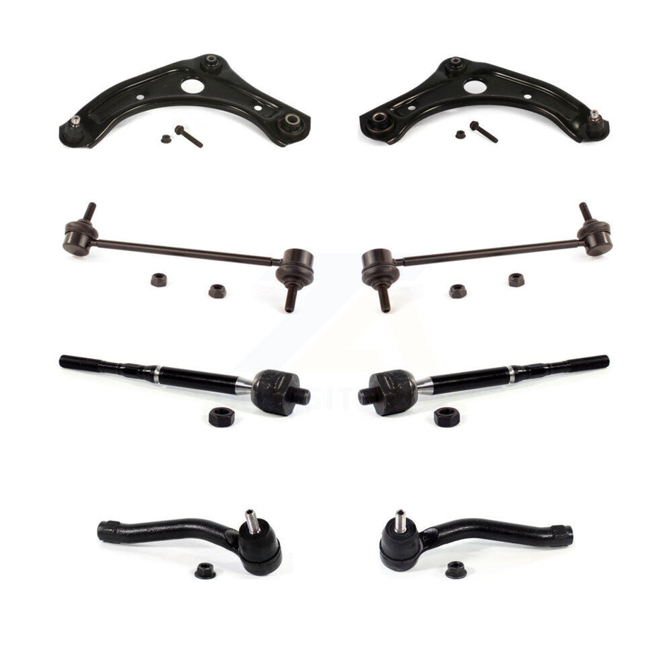 Front Suspension Control Arm And Ball Joint Assembly Steering Tie Rod End Stabilizer Bar Link Kit (8Pc) For Nissan Versa Note Micra KTR-101685