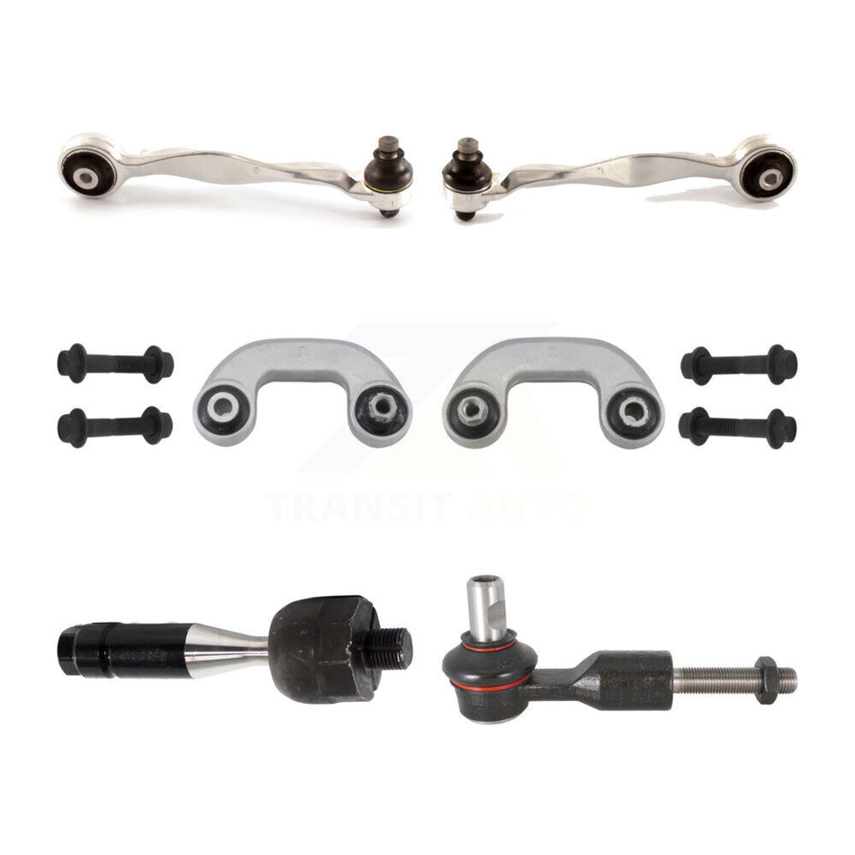 Front Suspension Control Arm And Ball Joint Assembly Steering Tie Rod End Stabilizer Bar Link Kit (6Pc) For 2002-2004 Audi A4 Quattro KTR-101692