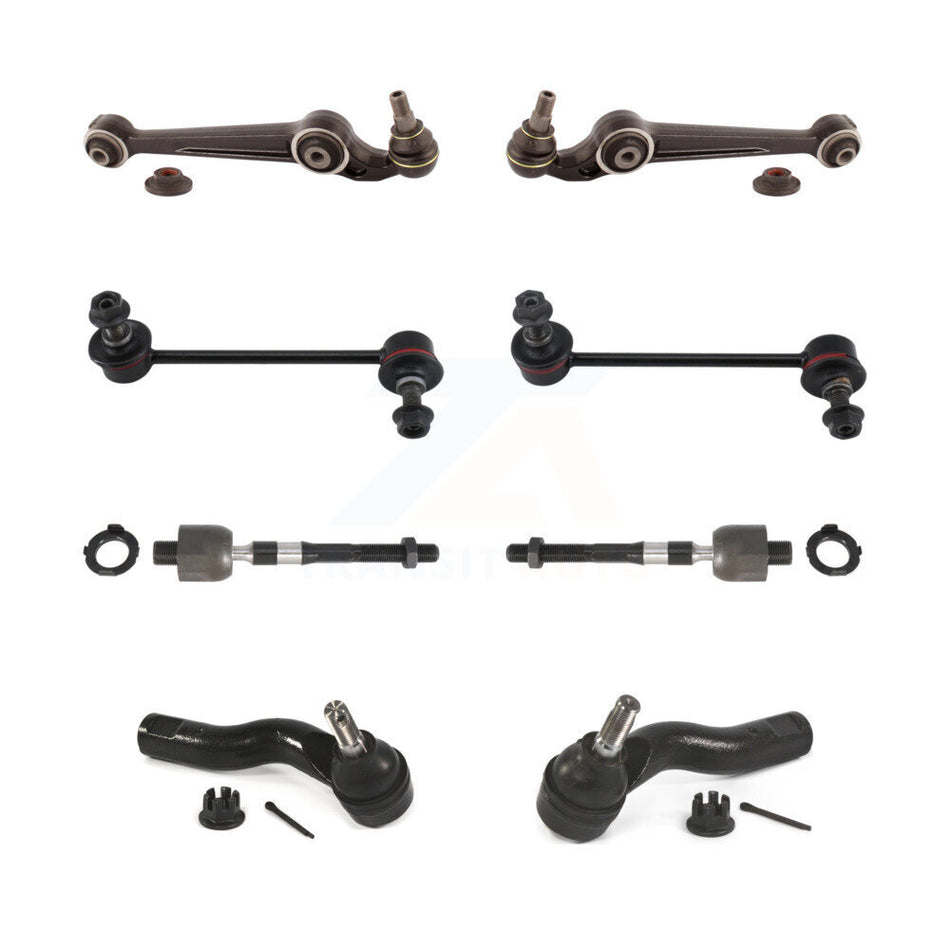 Front Suspension Control Arm And Ball Joint Assembly Steering Tie Rod End Stabilizer Bar Link Kit (8Pc) For 2010 Ford Fusion 3.5L KTR-103256