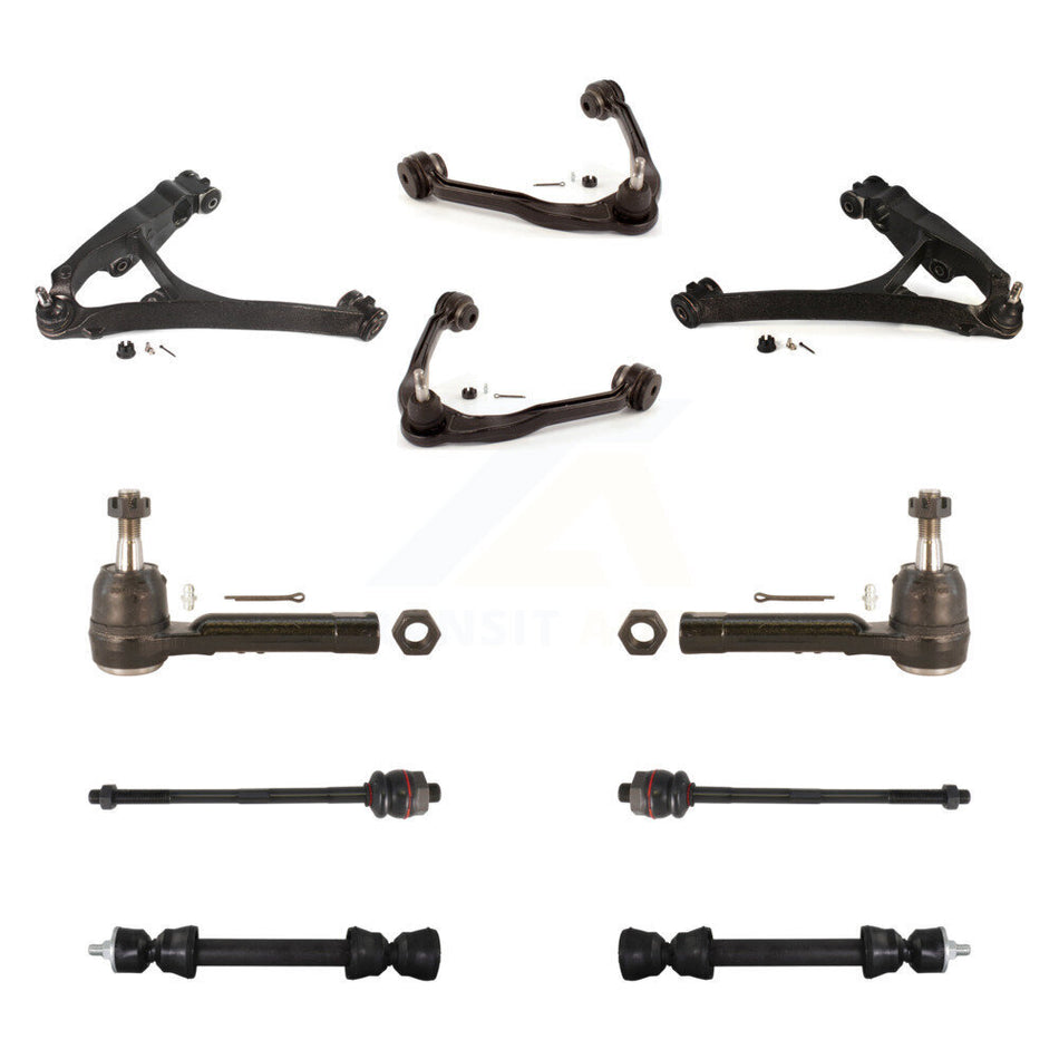 Front Control Arms And Lower Ball Joints Tie Rods Link Sway Bar Kit (10Pc) For Chevrolet Silverado 1500 GMC Tahoe Sierra Suburban Yukon Avalanche XL Cadillac Classic Escalade ESV EXT KTR-103497