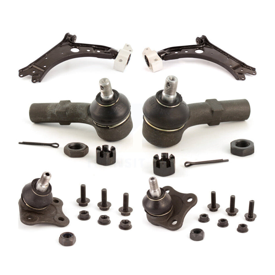 Front Suspension Control Arm With Tie Rod End And Ball Joint Kit (6Pc) For Volkswagen Jetta 7th 8th Digit Of VIN Is "9M" Or "1J" KTR-103978